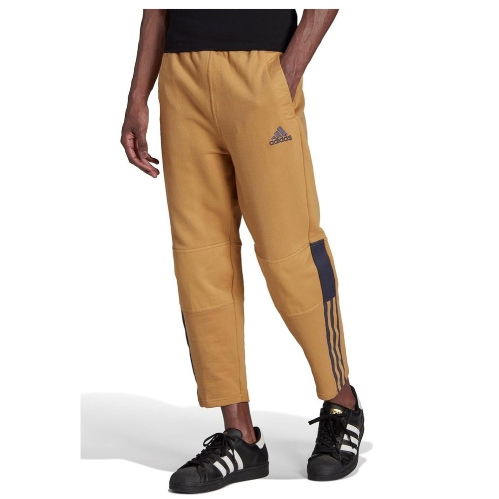 Adidas Future Icons Winterized Joggers Mens XL Mustard Yellow Excellent Striped